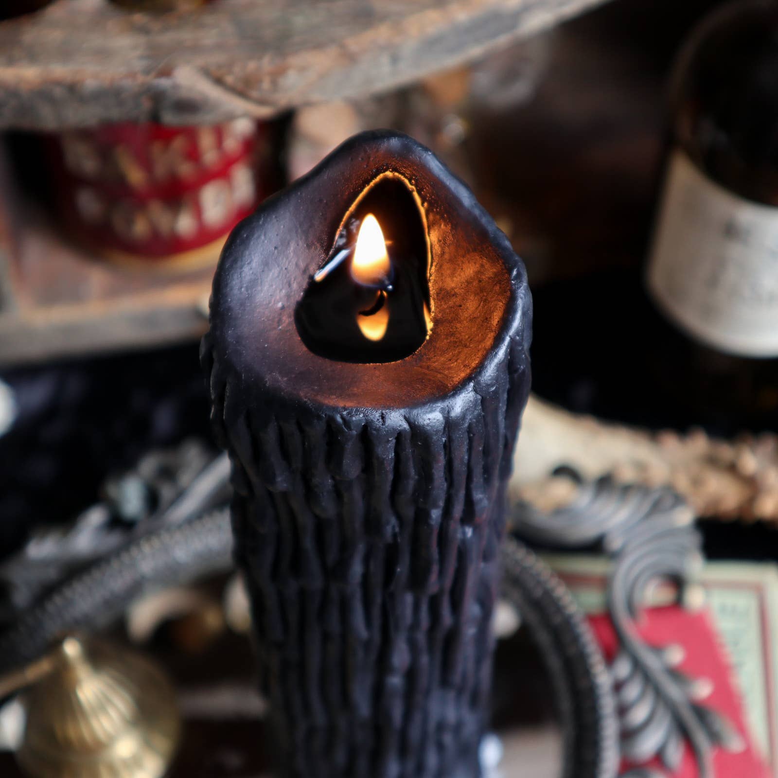 Drop Dead Candles – wholesale Pillar candle – Drip Pillar Candle / Black Tall Witchy Drip Pillar7