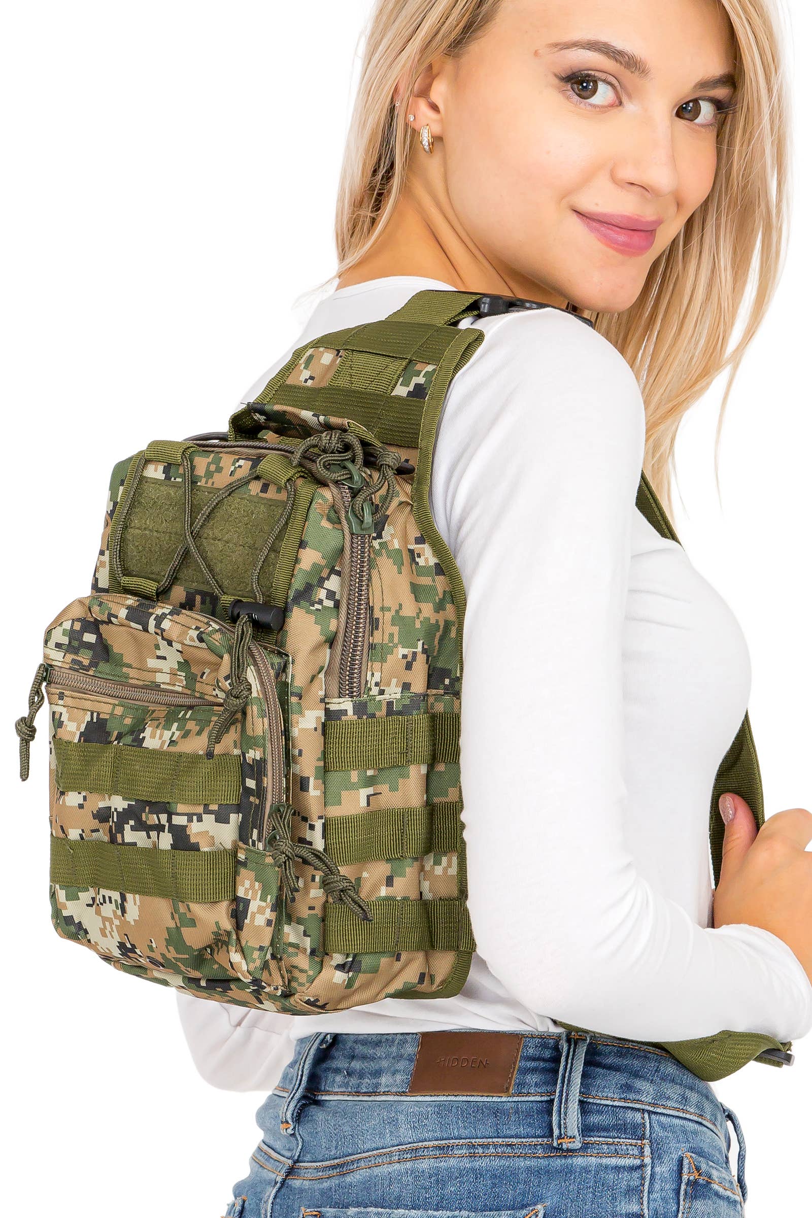 Cap Zone - Venta al por mayor Bolsos bandolera - Unisex - Bolso de Bandolera Táctico de Alta Resistencia con Camuflaje Digital8