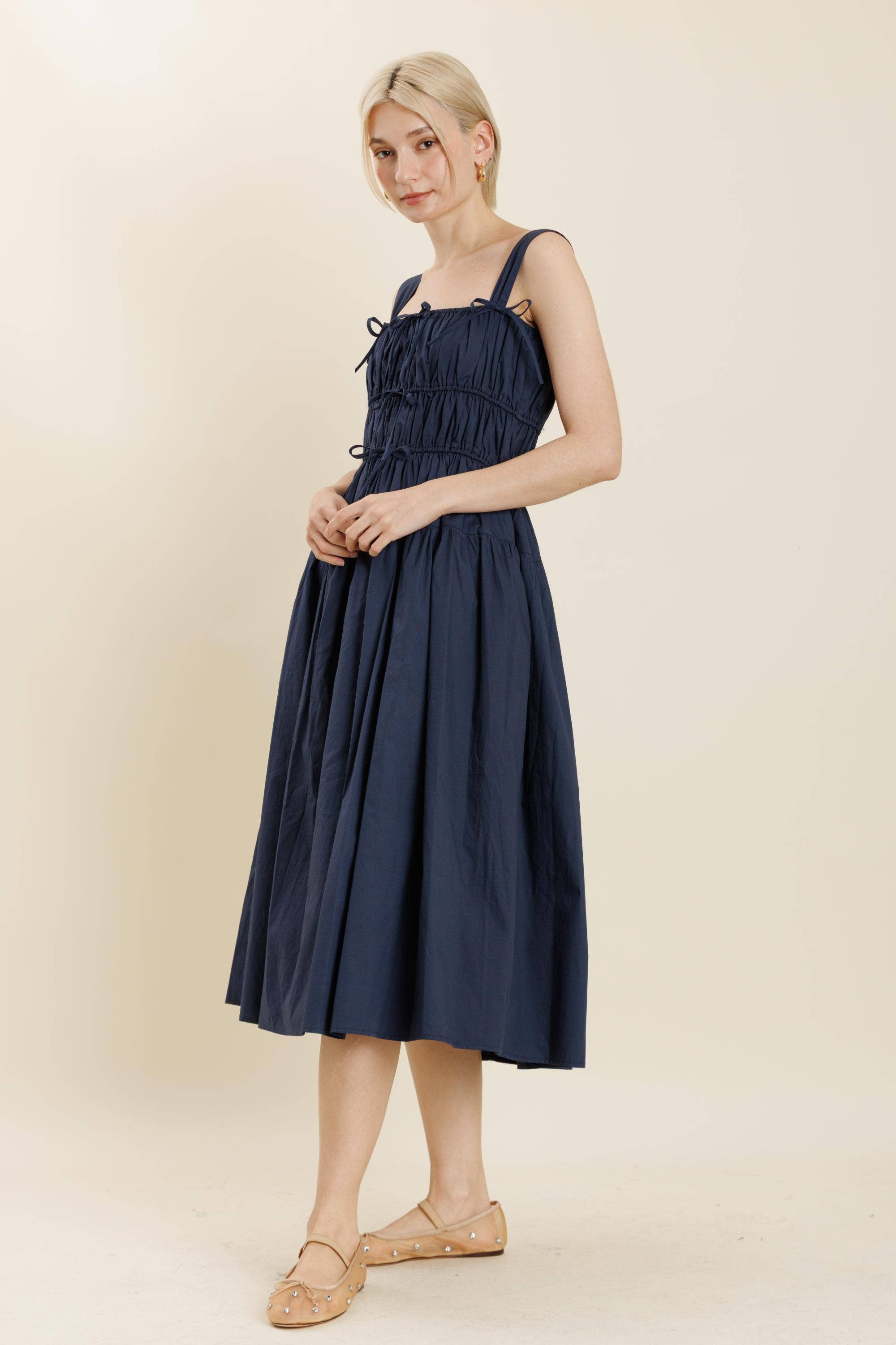 Aureum - Vente Robe – femme - AD2261 - ROBE MIDI AVEC NŒUDS5