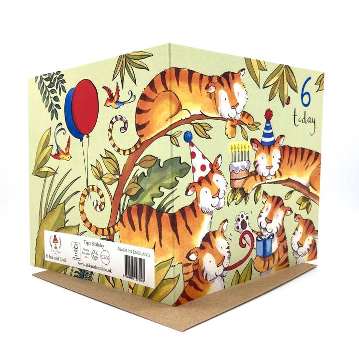 Ink and Snail Limited - Vente Cartes d'anniversaire - Carte de 6e anniversaire - Tiger1