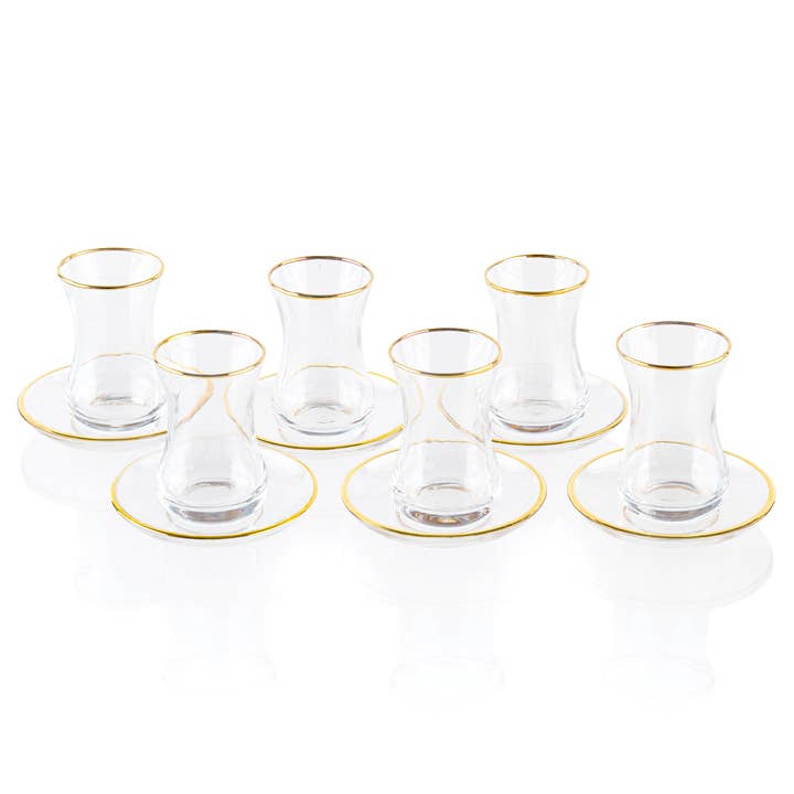 Classic Glass Cups & Saucers for wholesale by Waterdale Collection