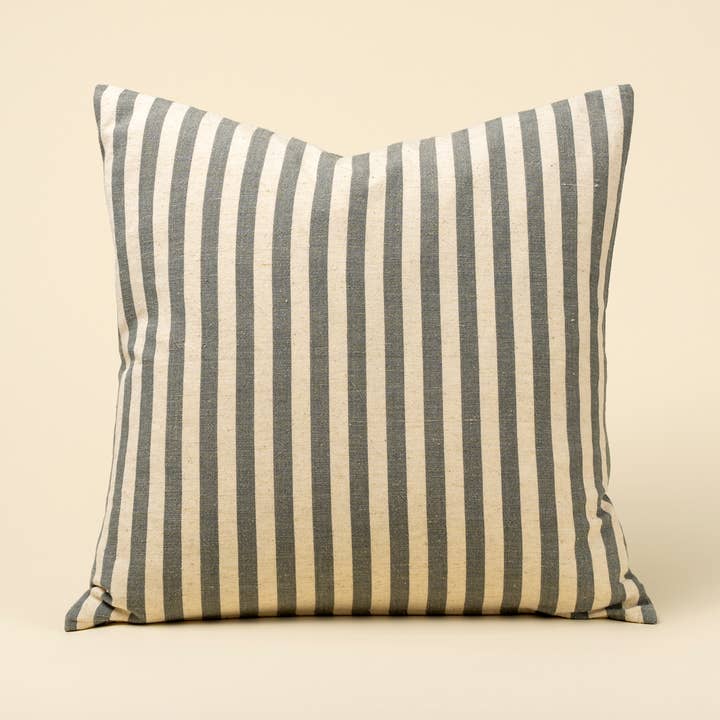 20x20 Narrow Stripe Pillow, Slate Grey for wholesale by Indaba Trading