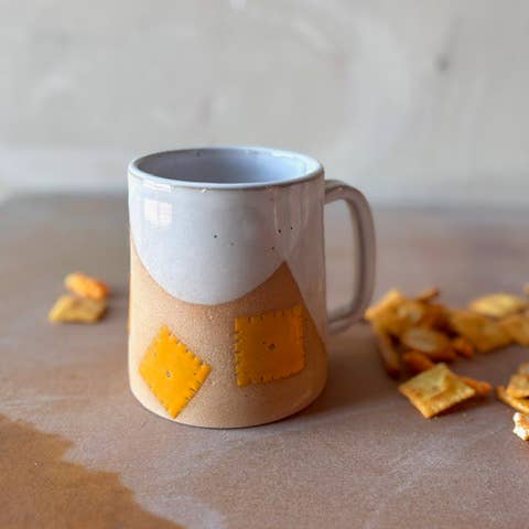 ROB Ceramics - Wholesale Coffee Mug - Cheez It Mug Handmade Ceramic