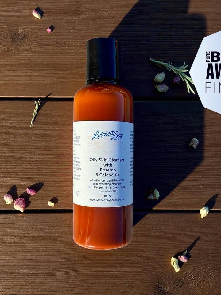 Oily Skin Cleanser with Rosehip & Calendula - 100ml for wholesale by Lytchett Bay Soaps