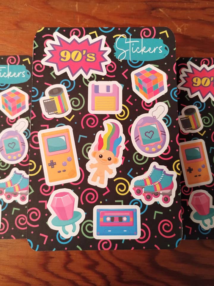 90's Nostalgic Sticker Sheet for Planners & Journals for wholesale by The Crafty Bookworm3