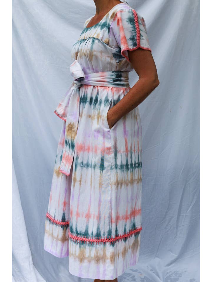 Arifah Studio - Wholesale Kaftan - Dames - Mexicaanse Gehaakte Kaftan Jurk - Tie Dye2