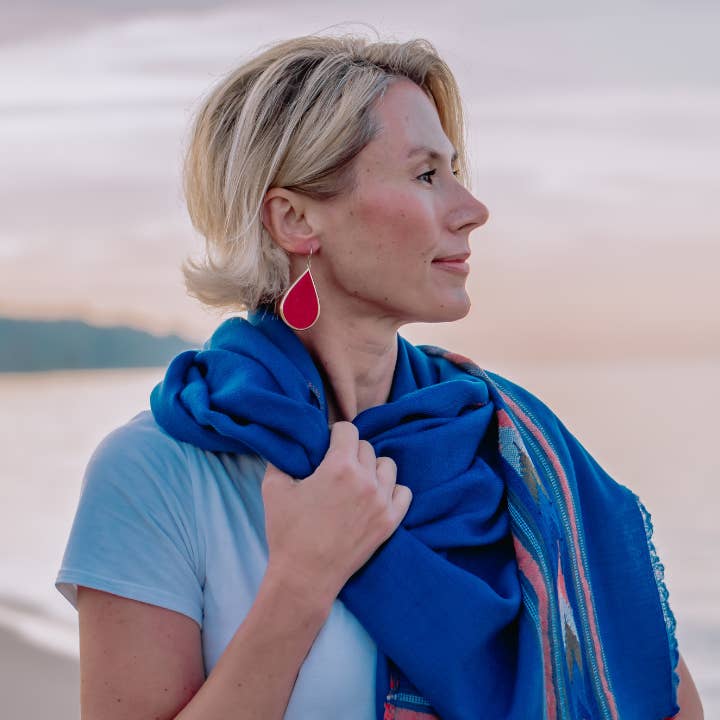 Silk & Brass Teardrop Earring for wholesale by Marigold Collective