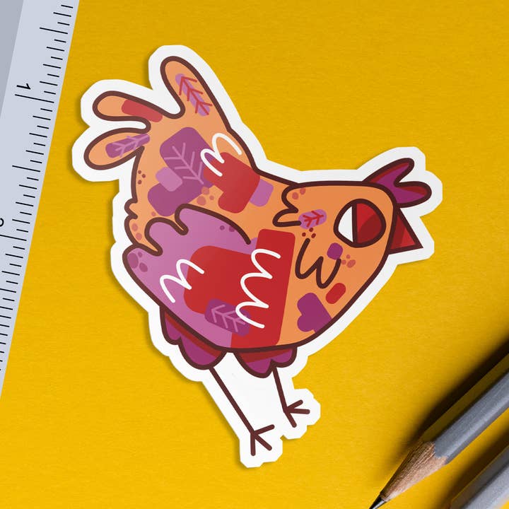 Orange Lesbian Chicken Sticker for wholesale by Disgaybled Designs
