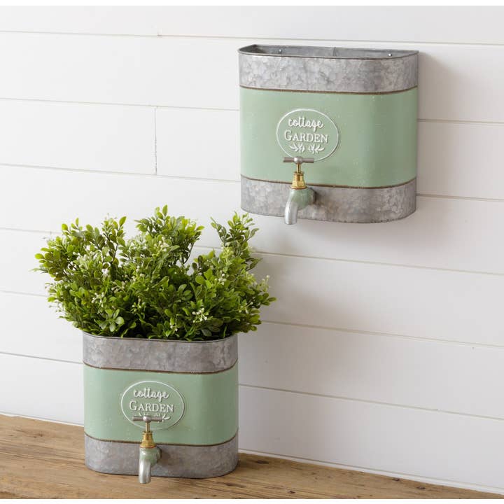 Audrey's Home & Gift - Wholesale Wall Planter - Cottage Garden Wall Hanging Planters (Set Of 2)