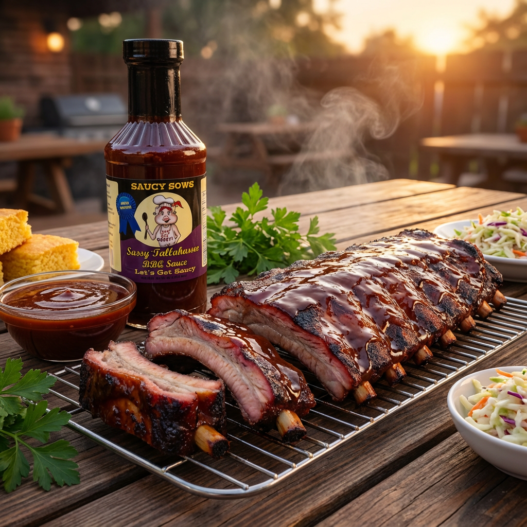 Saucy Sows - Wholesale BBQ Sauce - Sassy Tallahassee BBQ Sauce 16oz / Case of 6 Bottles 1