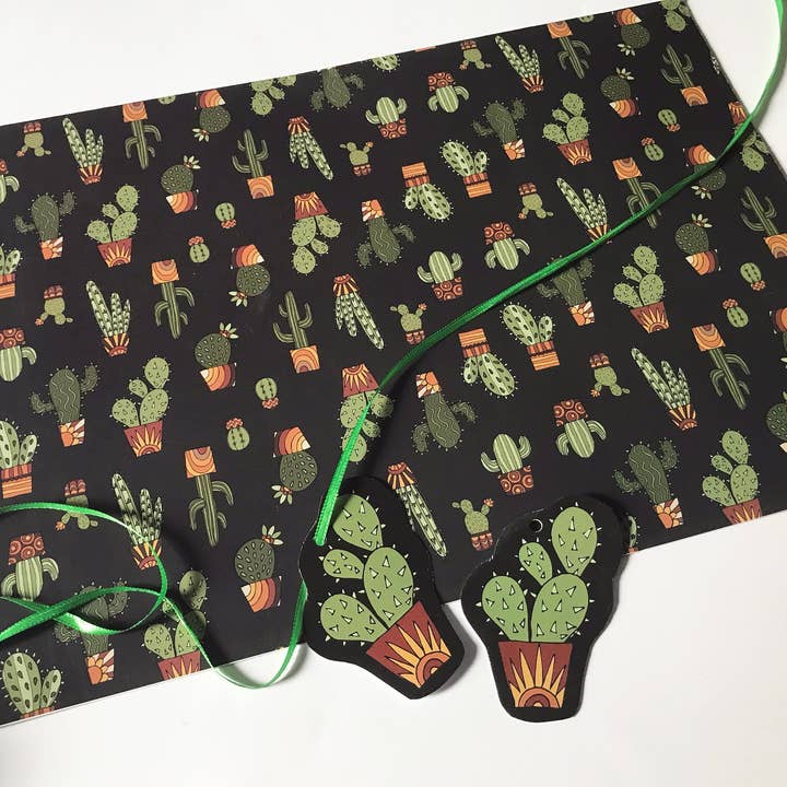 Plant Gift Wrap, Cactus Pots, Luxury Wrapping paper for wholesale by Stan and Gwyn