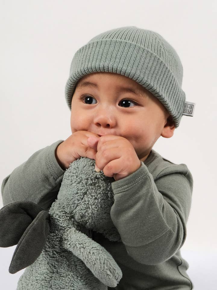 Gorro de Merino Acanalado - Salvia para venta al por mayor de Babu