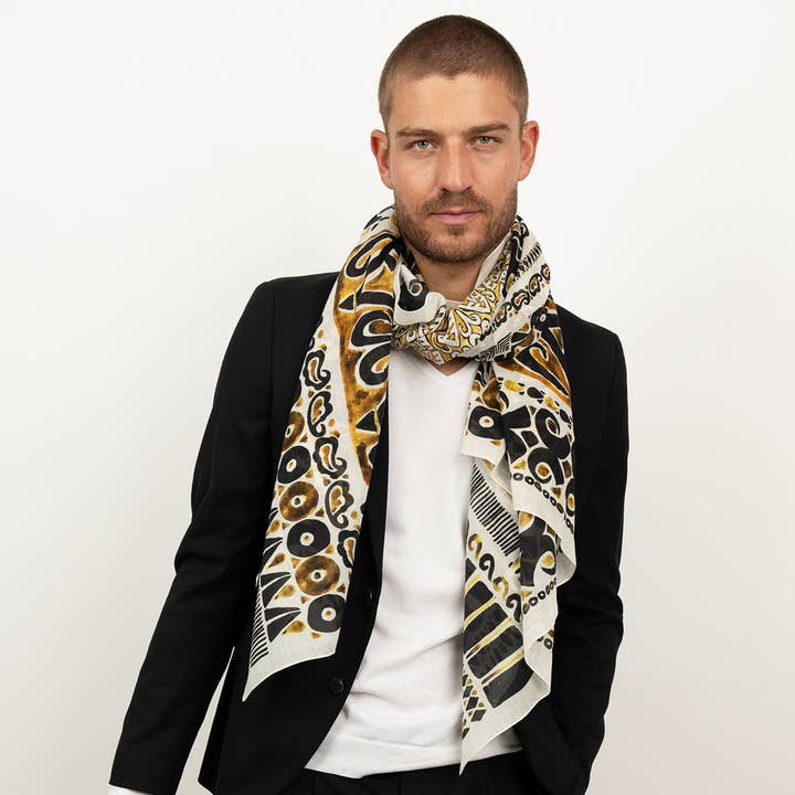 MONSIEUR CHARLI - Wholesale Scarf - Men's - ANDY cotton scarf2