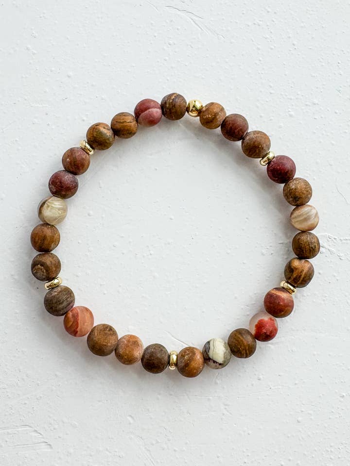 Bracelet en pierre précieuse de jade mat désert pour la vente par Hello Heather