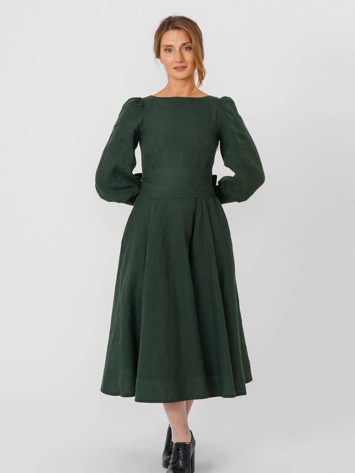 Red Poppy Hawthorn Dress, Long Sleeve for wholesale on Faire45