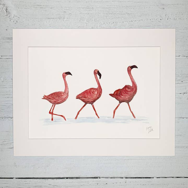 Flamingos - Fine Art Print for wholesale by Esmay Luck Art