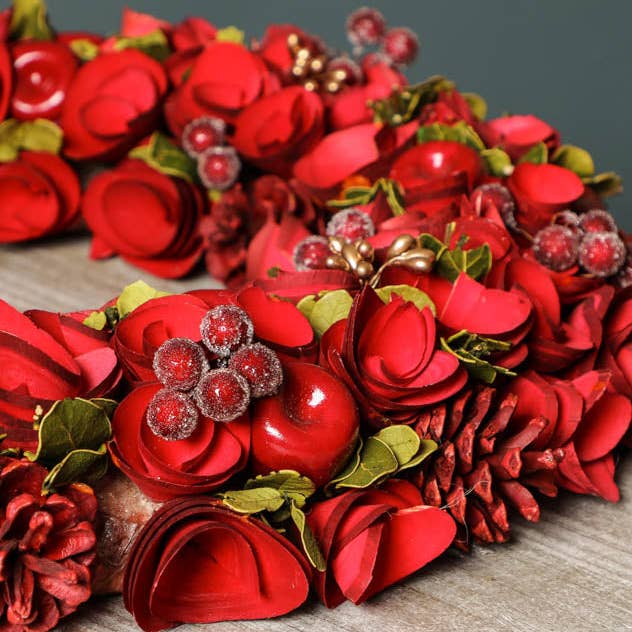 Dibor - Wholesale Wreath - Indoor Extra Large Luxury Christmas Roses Wreath 42cm1