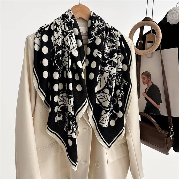 Vintage Seidenschal mit Blumenmuster - Stilvoll und Vielseitig für den Großhandel von UZ Wholesale Store