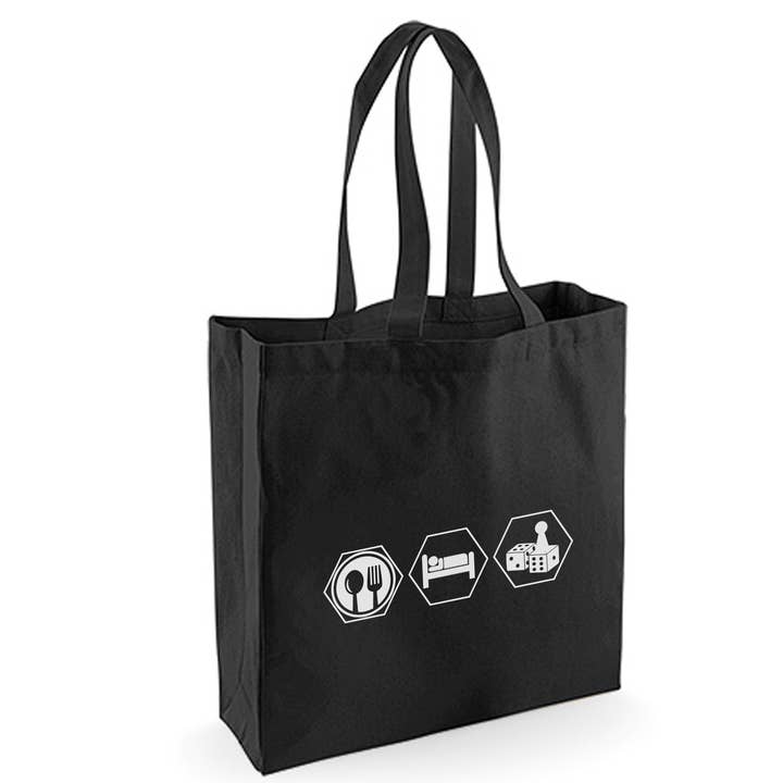 Borsa a tracolla resistente Eat Sleep Play per la vendita all'ingrosso da parte di Meeplings | Handmade in Berlin