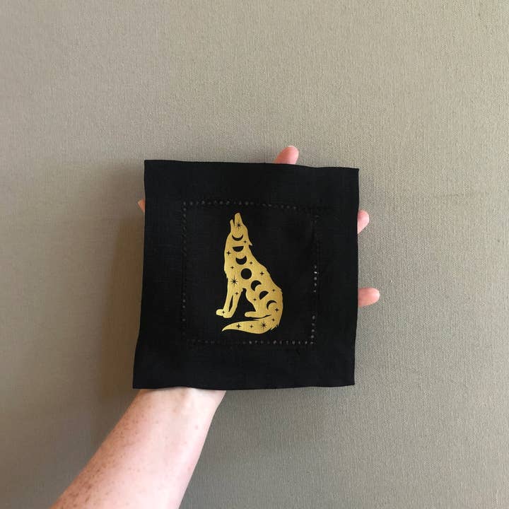 Wishcraft Goods - Wholesale Meditation Supplies - Mystic Moon Wolf Mini Altar Cloth4