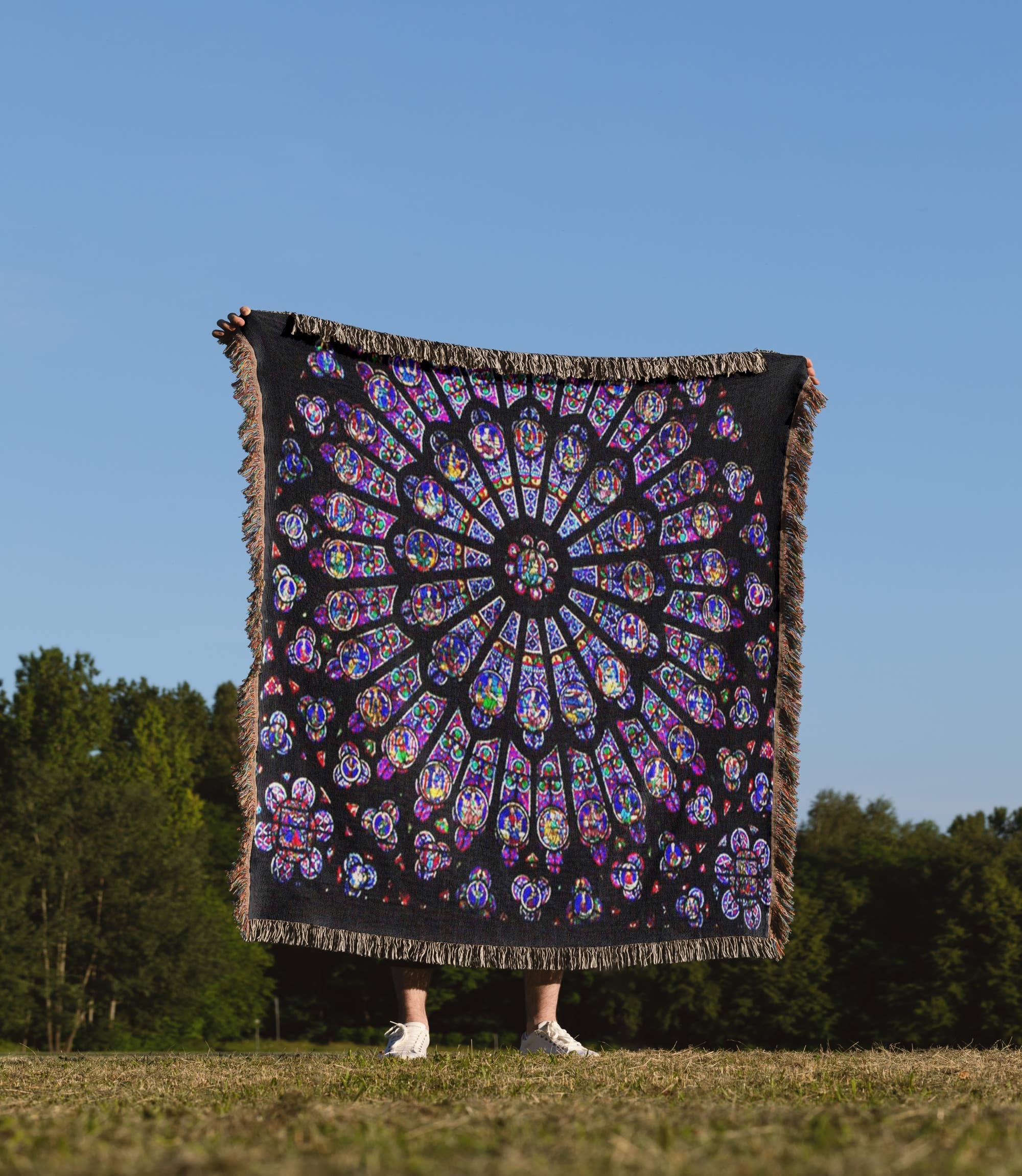 3dRose - Wholesale Throw Blanket - 3dRose, Notre Dame Cathedral Stained Glass, Blanket1