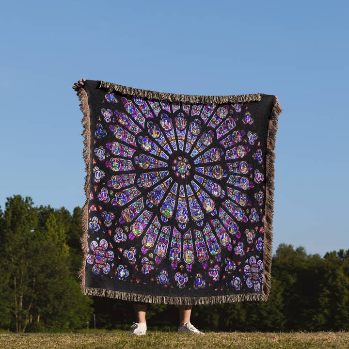 3dRose - Wholesale Throw Blanket - 3dRose, Notre Dame Cathedral Stained Glass, Blanket1