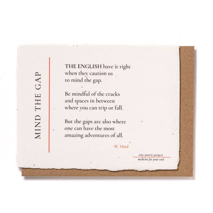 Mind The Gap: Pflanzbare Wildblumen-Karte (Freund) für den Großhandel von tiny poetry project