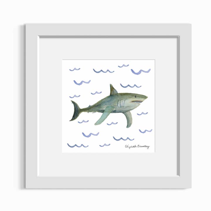 Nyckfullt haj akvarelltryck för wholesale av Elizabeth Bradley Arts