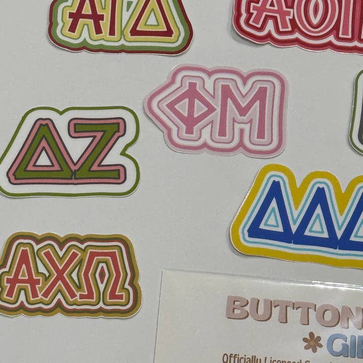 Buttongirl99 - Wholesale Phone & Laptop Stickers - Sorority Greek Letters Colorful Vinyl Decal 3