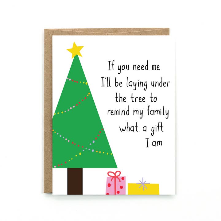 Tarjeta de Navidad I'm A Gift para venta al por mayor de Public School Paper Co.