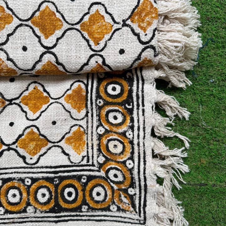 GYPSY STUDIO - Wholesale Throw Blanket - Pure Cotton Bedspread Block Printed Sofa & Beach Picnic Rugs3