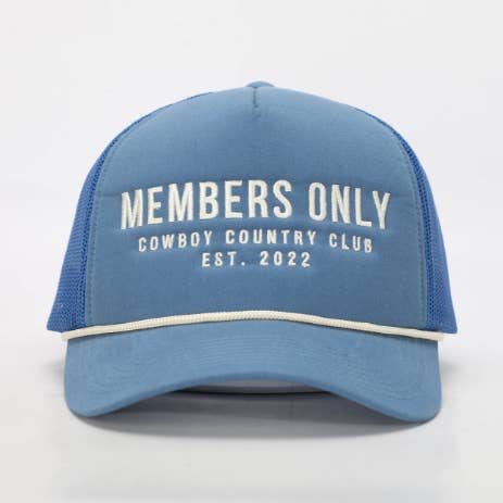 Cowboy Country Club - Wholesale Trucker Hat - Unisex - Cowgirl Trucker Hat Blue0