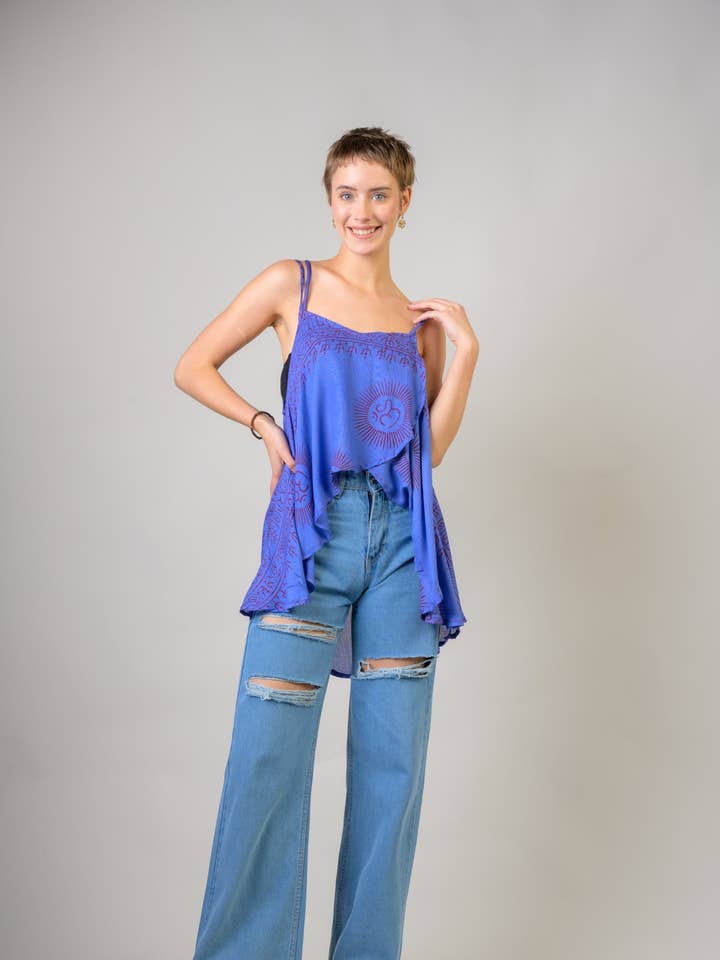 Rhea Om Tank Crop Top, Rayon Boho-Stil für den Großhandel von Rhea