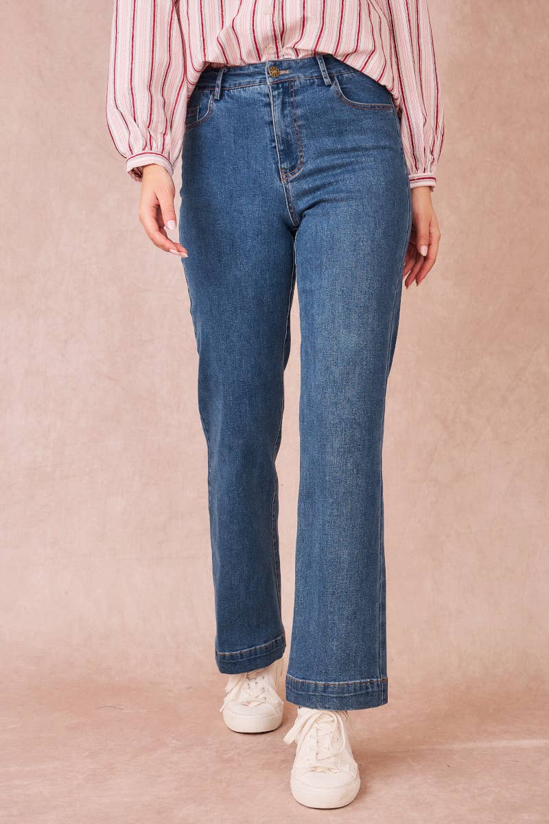 Blue PARIS Straight Leg Jeans for wholesale on Faire0