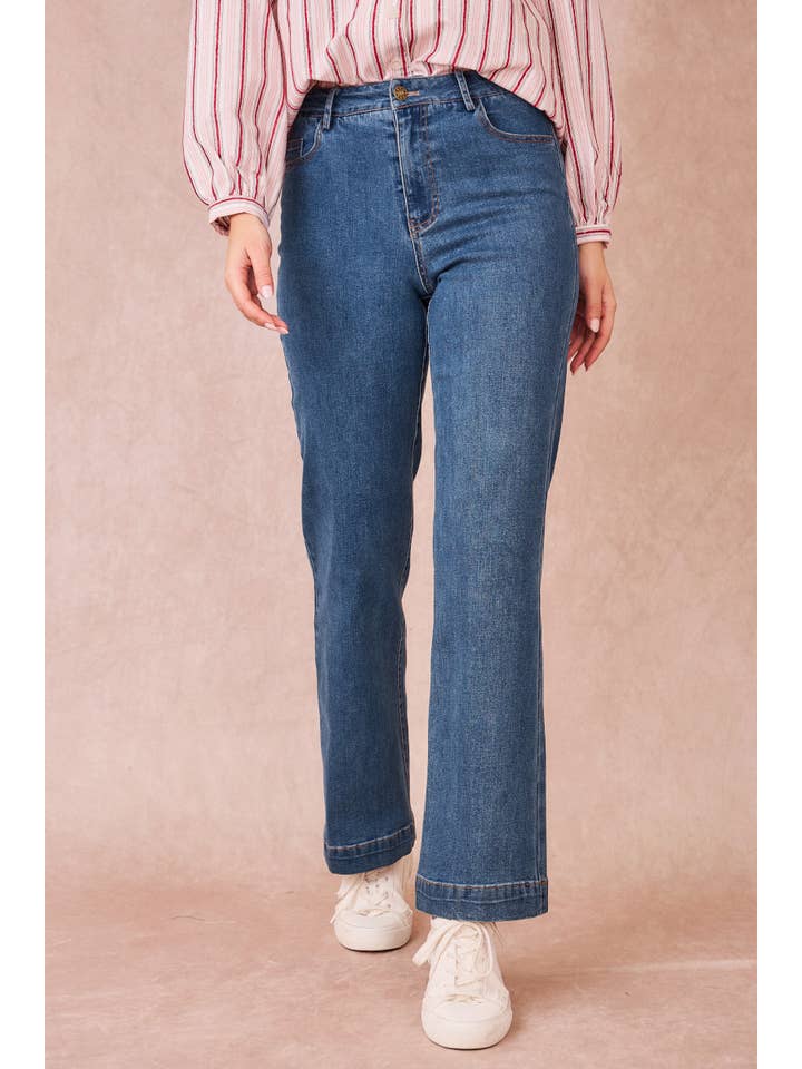 Blue PARIS Straight Leg Jeans for wholesale on Faire