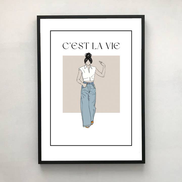C’est La Vie A3 Art Print for wholesale by STETCH
