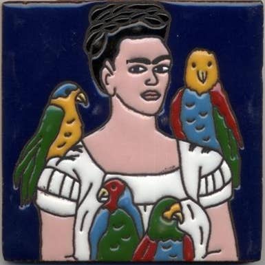 FR T2 Frida Khalo Tile, Birds for wholesale by Arara Enterprises