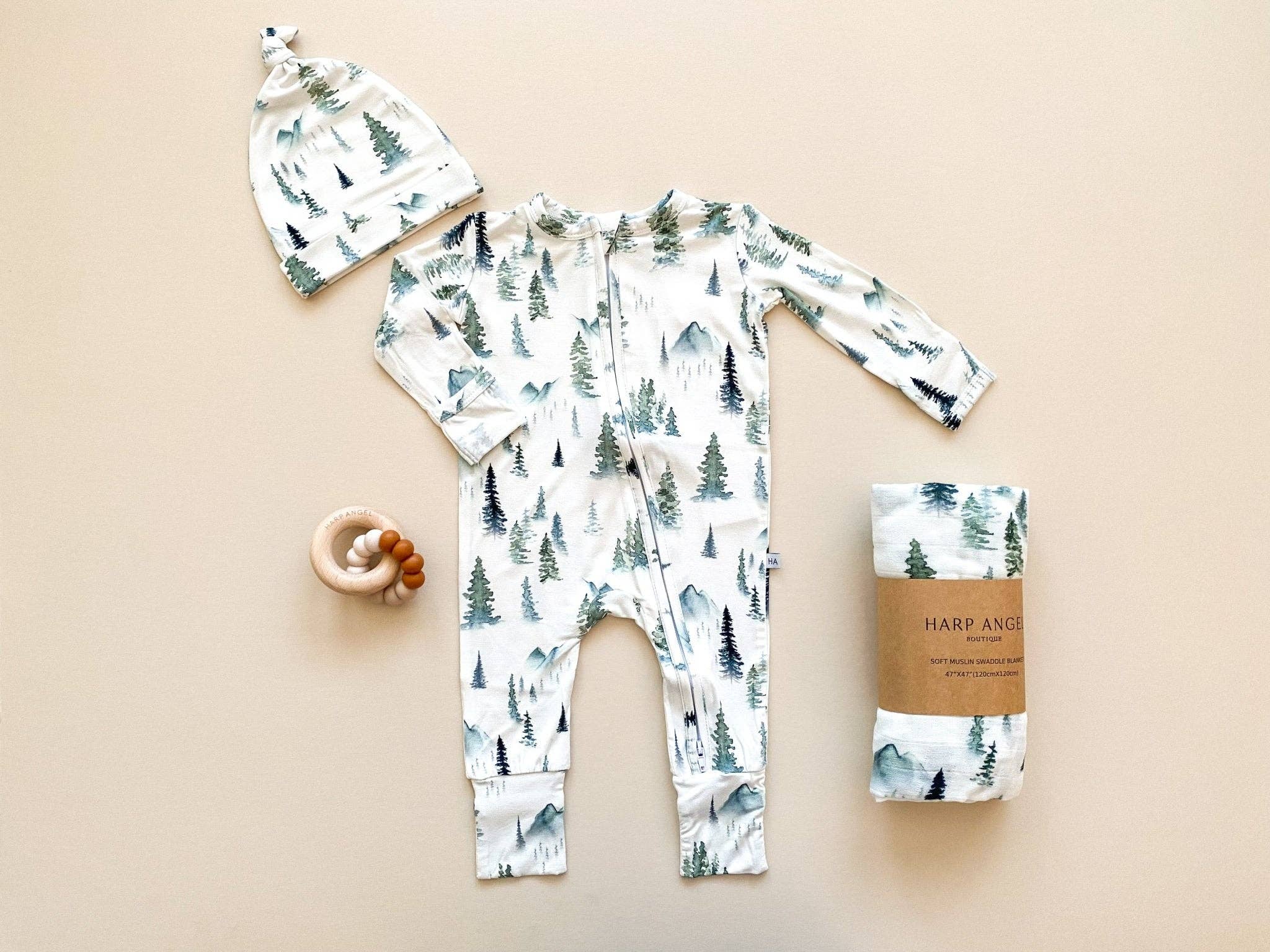 Harp Angel Boutique – Engroshandel Romper - Baby – Romper med lynlås - Green Forest3