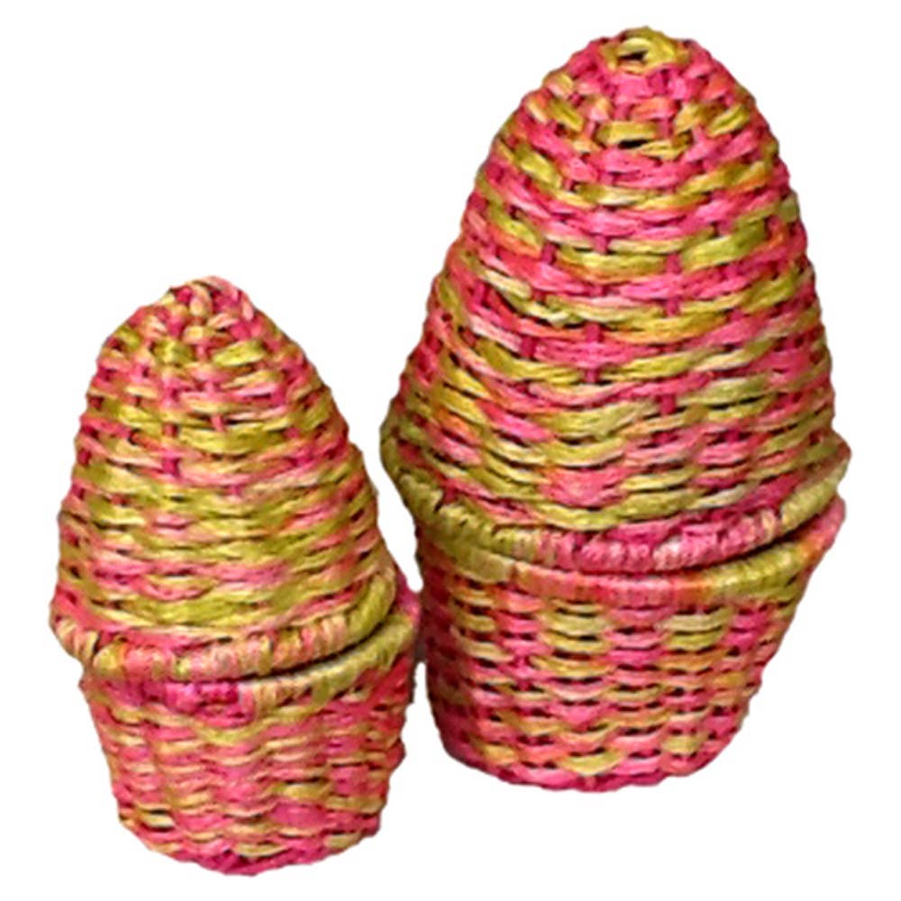 One World Projects – wholesale Basket – Abaca Egg Baskets - Set of 21
