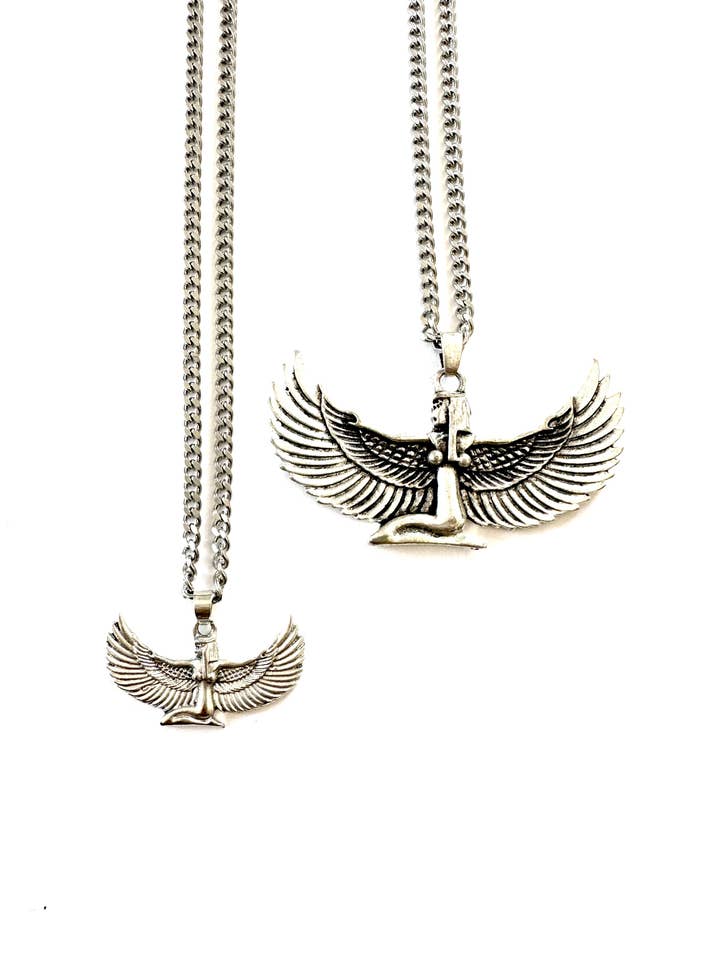 Silver Goddess Isis Charm Necklace for wholesale by Boho Gal Jewelry