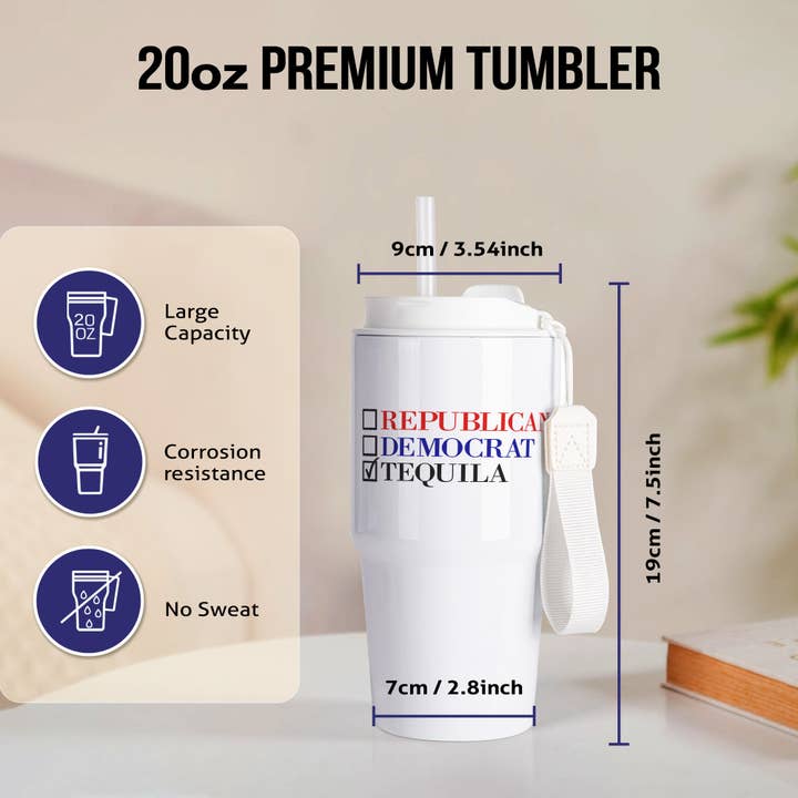3dRose - Wholesale Insulated Mug/Tumbler - 3dRose, Republican Democrat Tequila, Tumbler1