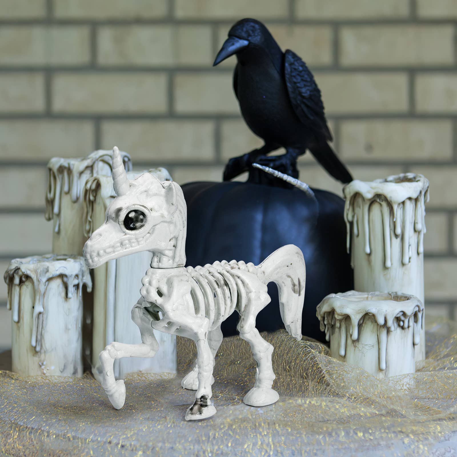 Fun Little Toys - Wholesale Decorative Figurine - 2 PCs Unicorn Skeleton Figurine Model with Plastic Bones3