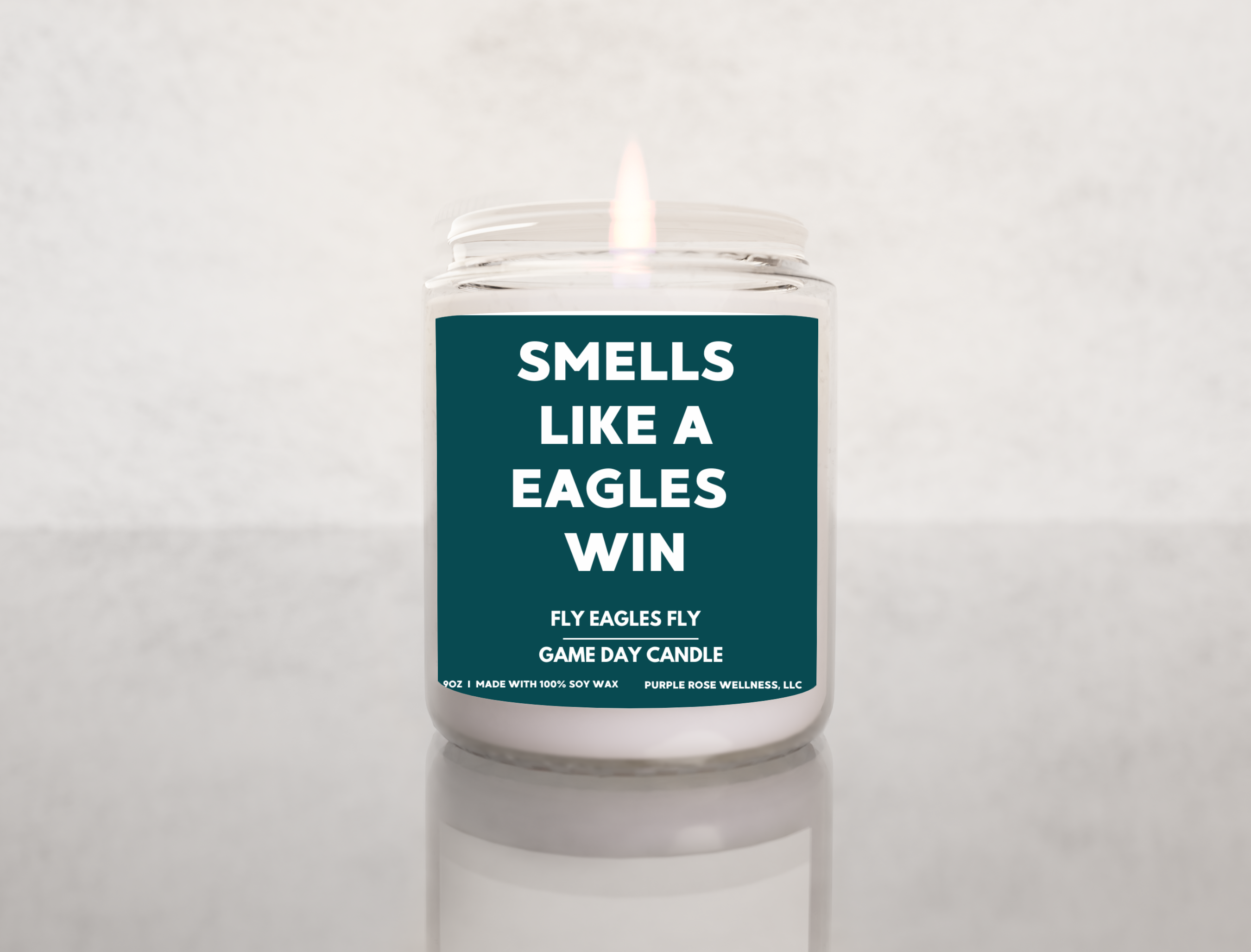 Purple Rose Wellness, LLC - Wholesale Jar/Filled Candle - Philadelphia Eagles Football Candle0