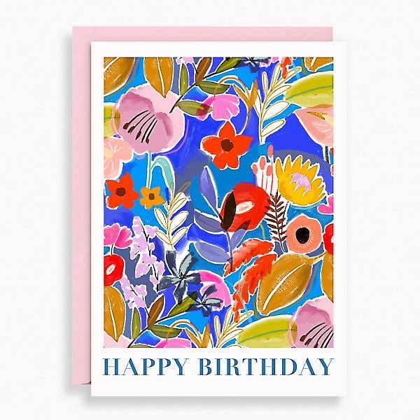 Paper Source Wholesale - Wholesale Birthday Card - Happy Birthday Painted Floral Birthday Card