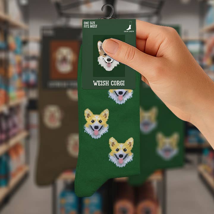 Calcetines unisex de mezcla de algodón para perros – Corgi galés para venta al por mayor de seeboo
