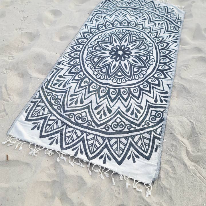 Mandala Turkish Towel | Double Sided Beach Towel | Sand Free for wholesale by Kalkedon Towels