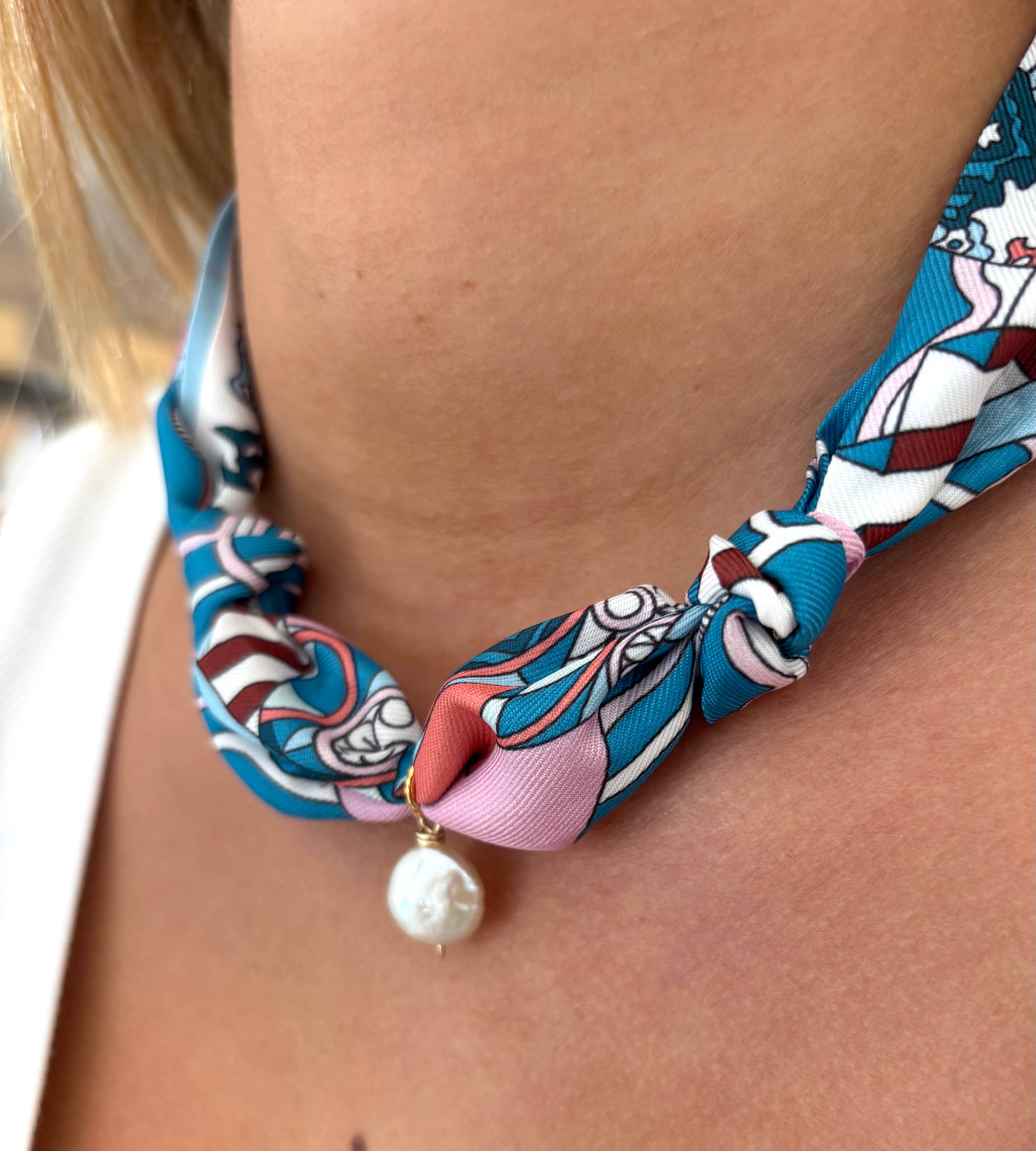 Nora James jewelry - Wholesale Pendant/Charm Necklace - Single pearl scarf necklace  12