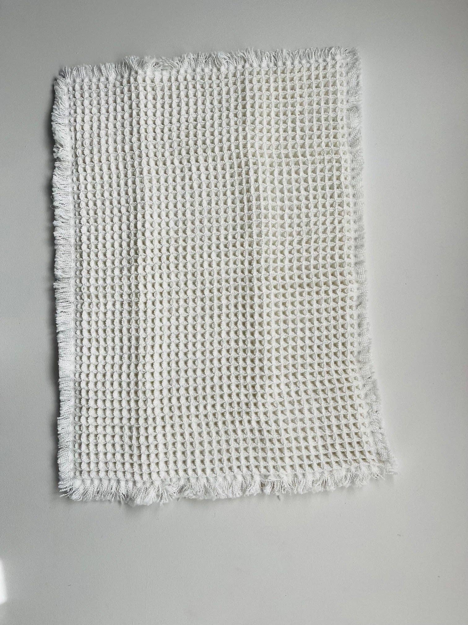 Mama and Tochter - Vente Tapis de bain - Tapis de bain antidérapant en microfibre gaufrée - Blanc1