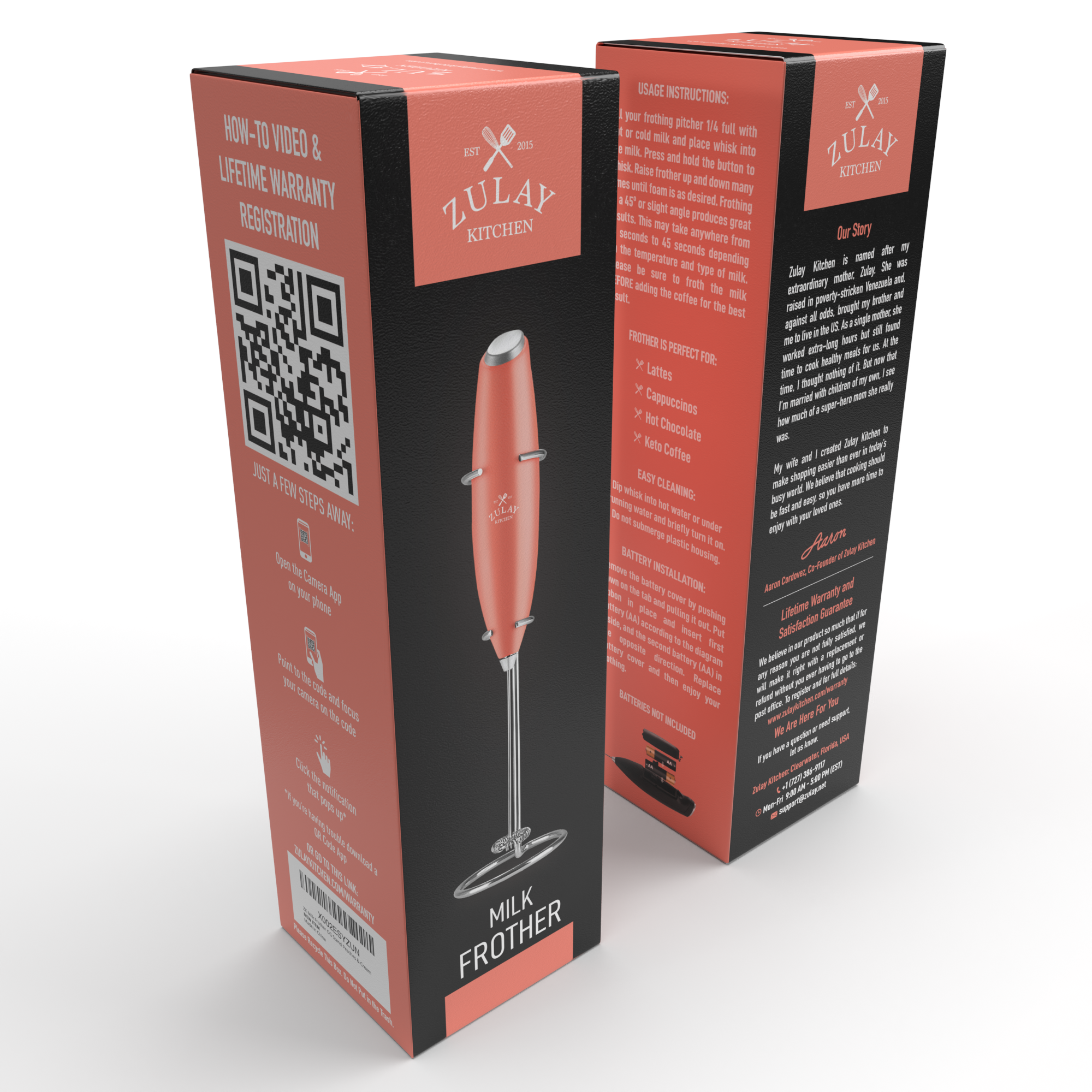 Zulay Kitchen - Wholesale Kitchen Tool/Gadget - Powerful Handheld Milk Frother - With Stand24