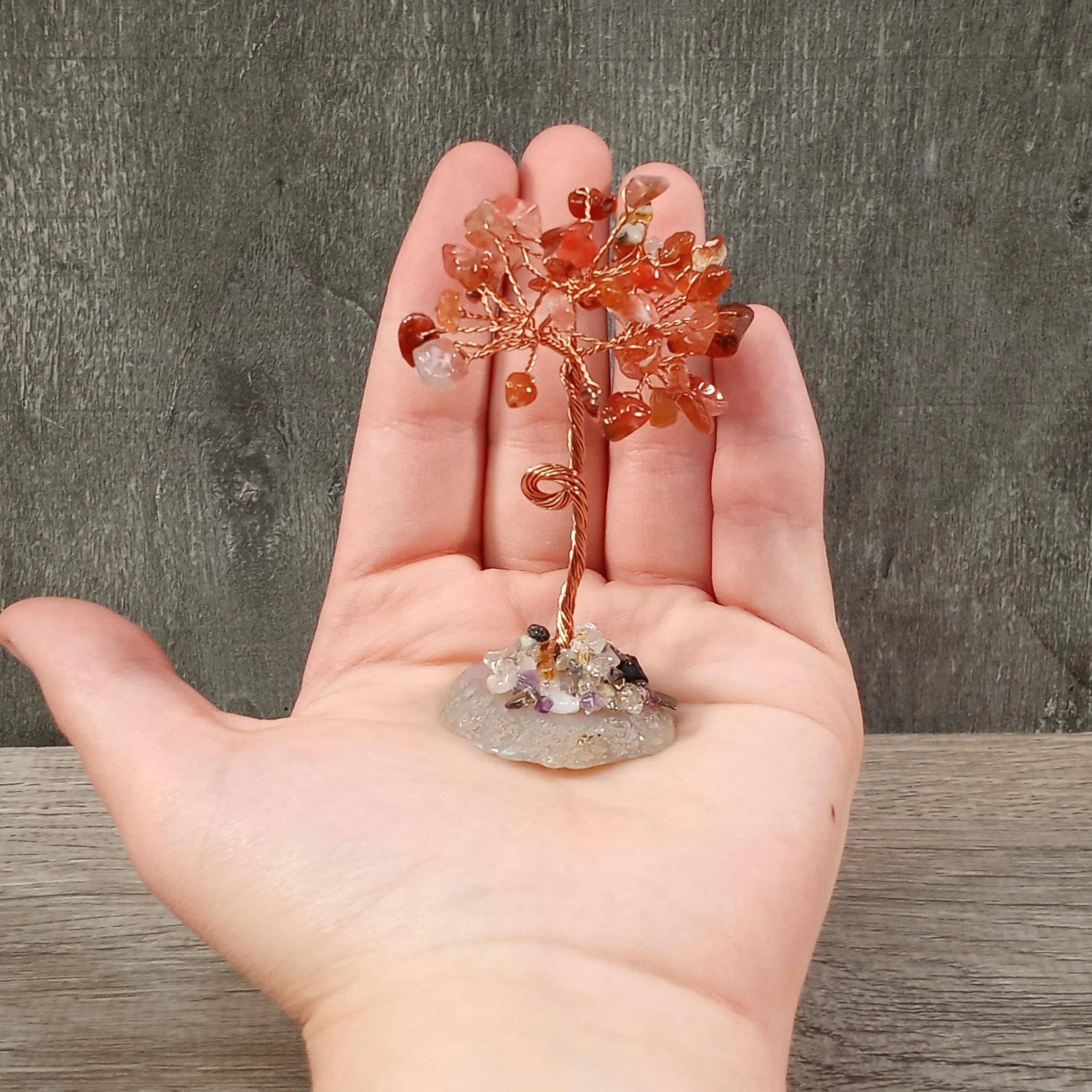 Keystone Crystals - Wholesale Spiritual Stone/Crystal - Gemstone Copper Tree on Agate Base – Crystal Decor5
